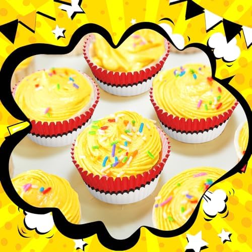 300 Pcs Red White Cupcake Liners for Baking and Parties