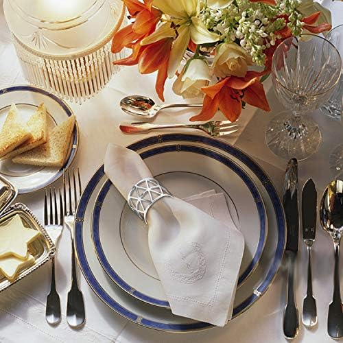 Kposiya 20 Piece Silver Napkin Ring Set