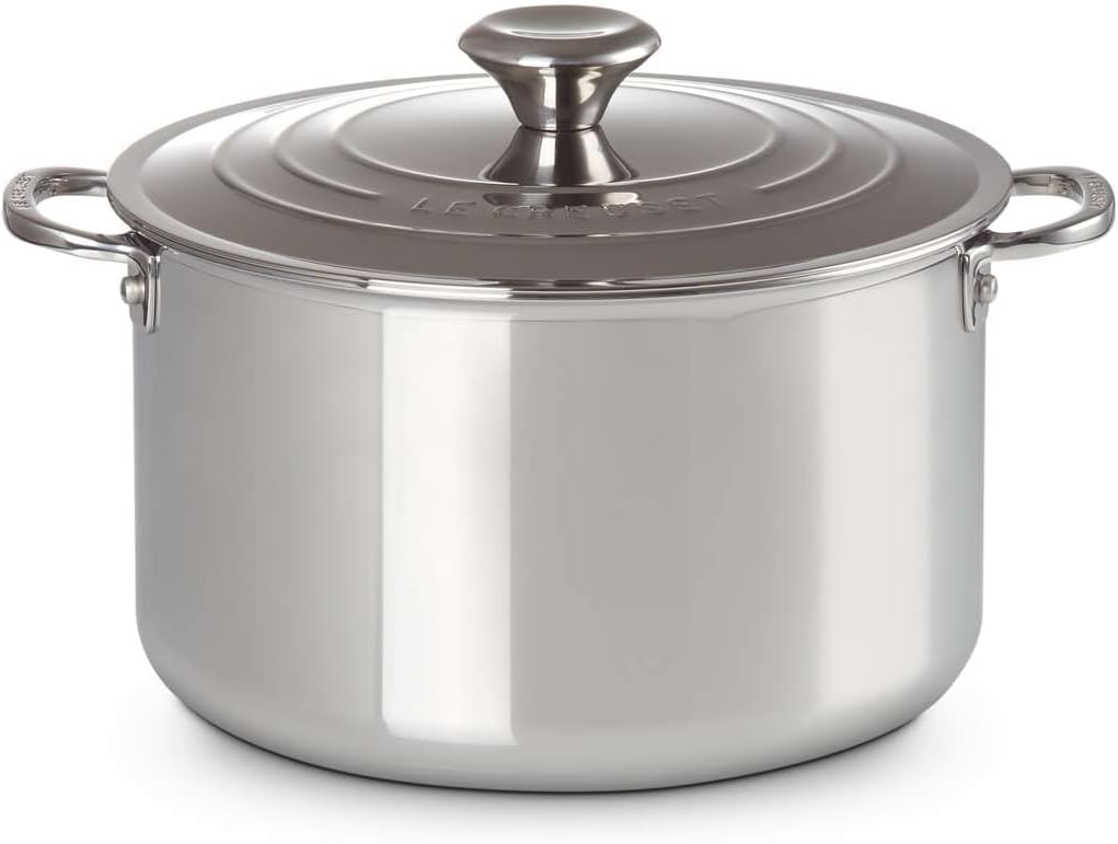 Le Creuset 7 Qt Stockpot Medium Tri-Ply Stainless Steel