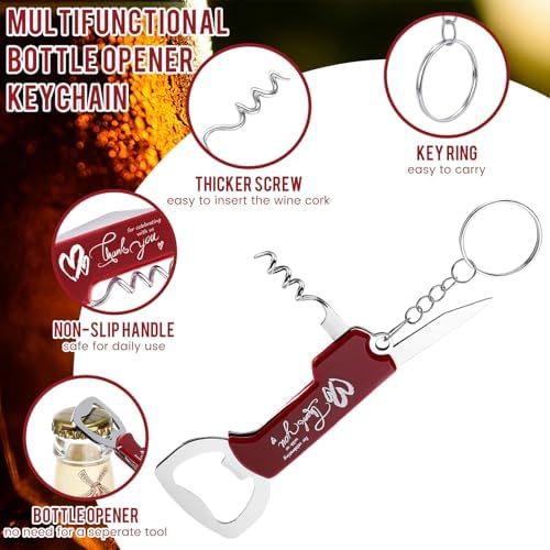 Vesici 24 Piece Wedding Favors with Bottle Openers and Keychains