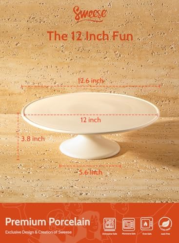 Sweese 12-Inch Porcelain Cake Stand for Parties