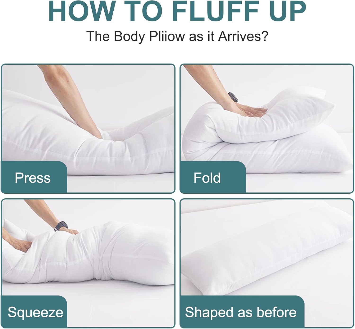 DOWNCOOL Large Body Pillow Insert - Breathable Full Body Pillow for Side Sleepers