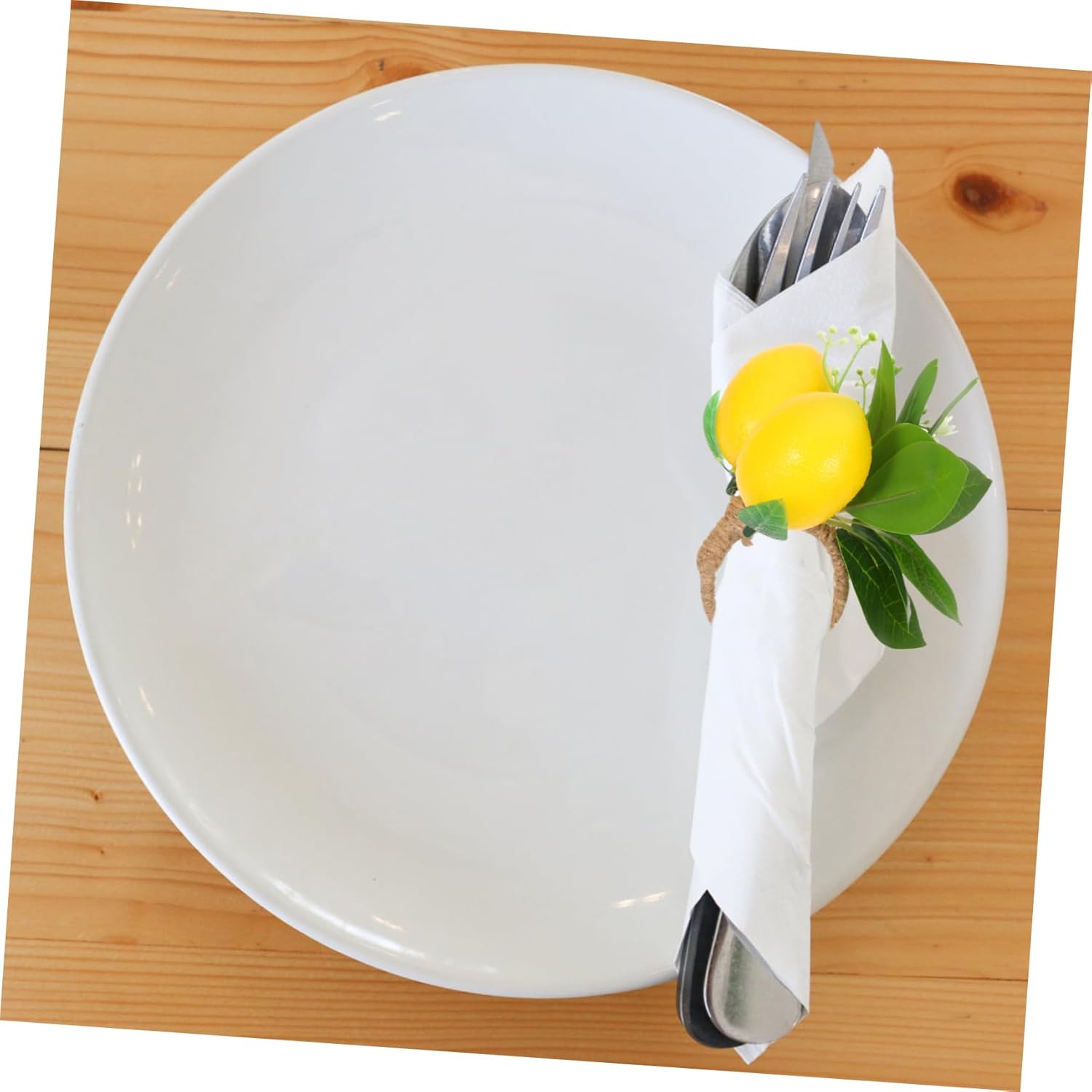 Cabilock 4pcs Artificial Fruit Napkin Ring Decor for Wedding