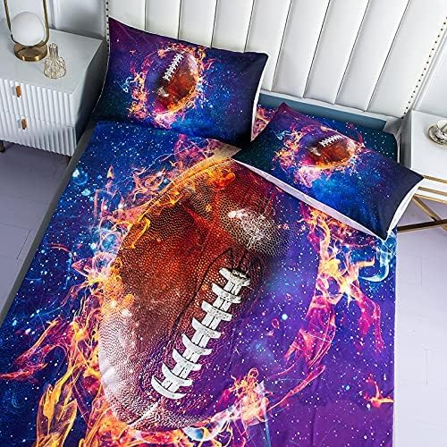 Roscloud Sports Football Rugby Sheet Sets Queen Size 3PC