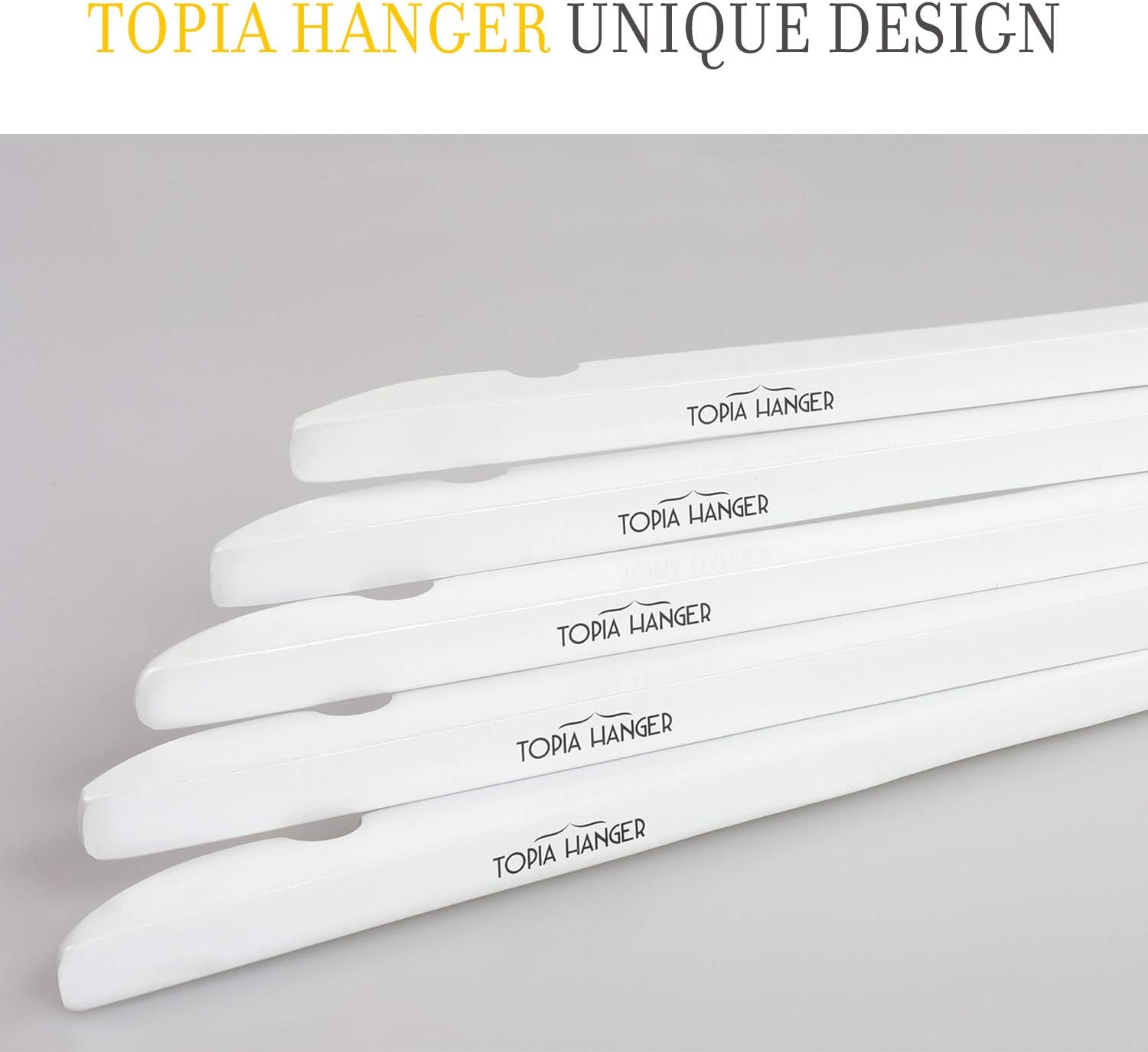 TOPIA HANGER Premium White Wooden Bride Hanger 10 Pack