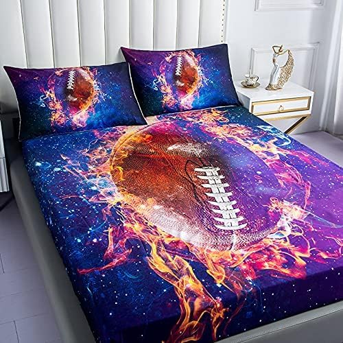 Roscloud Sports Football Rugby Sheet Sets Queen Size 3PC