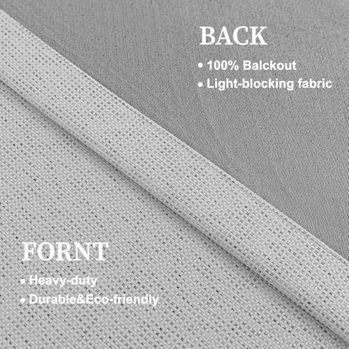 100 Linen Blackout Curtains 2 Panels Set 96 Inch Long