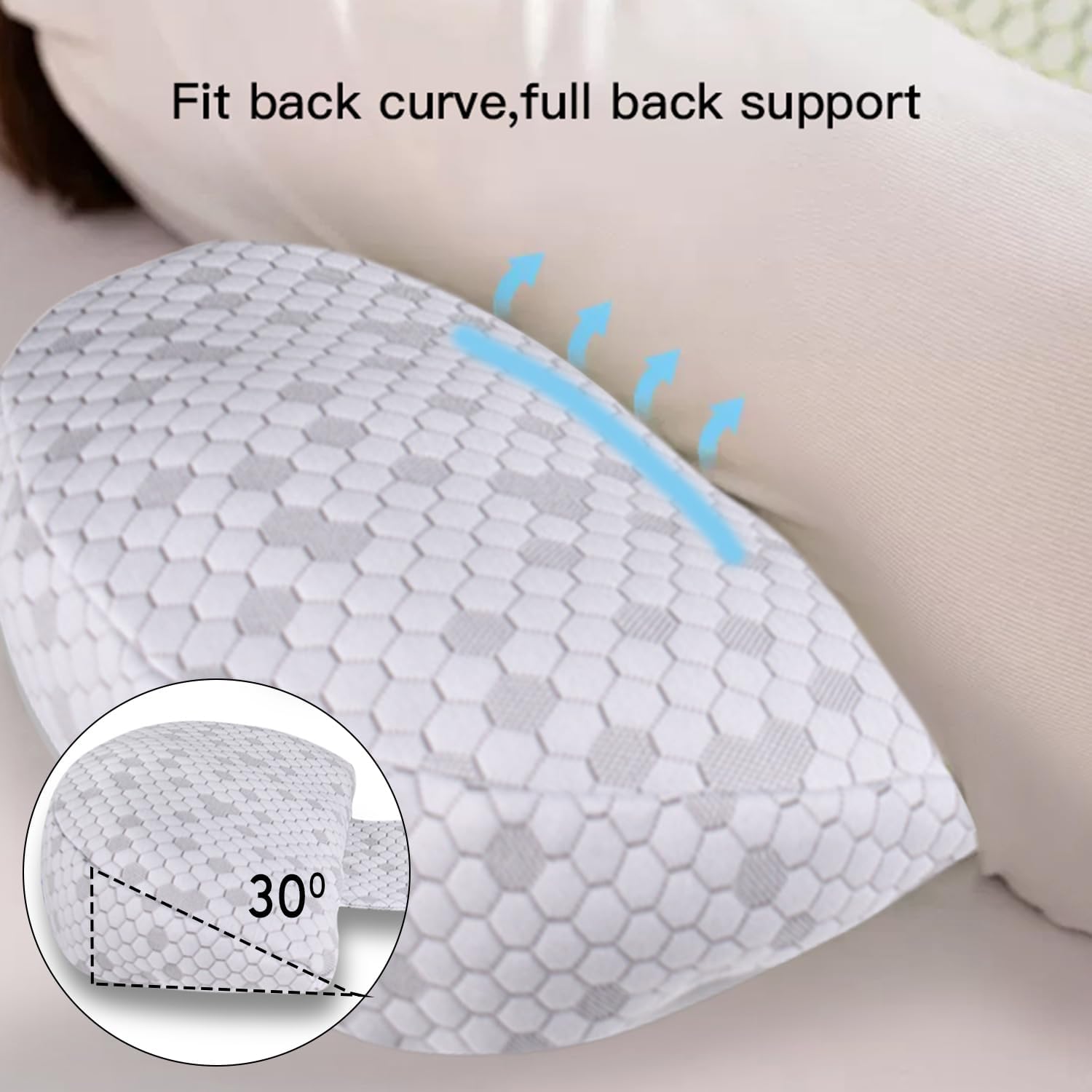 ANGELYCIA Pregnancy Pillow with Adjustable Velcro Support