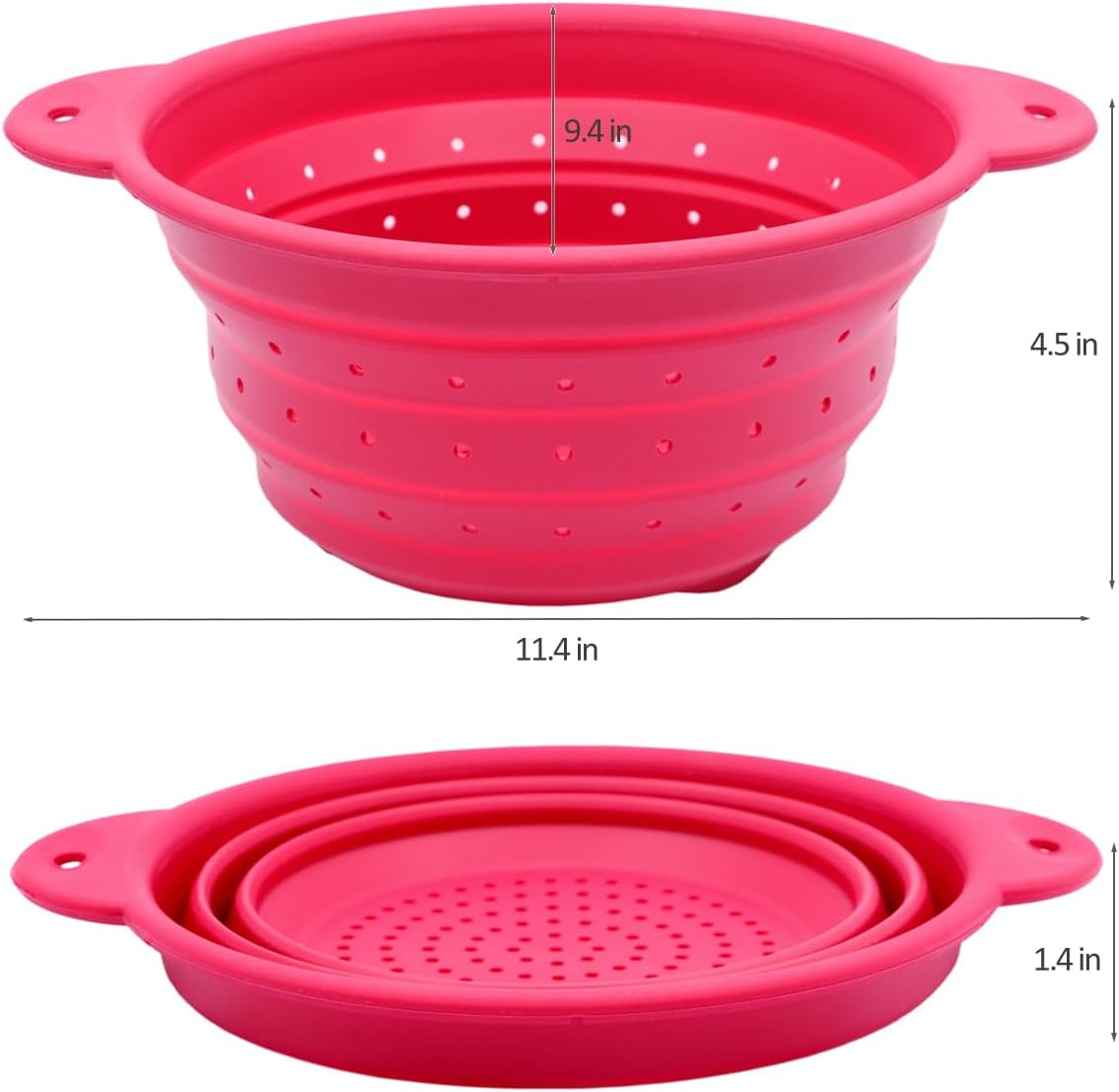 FUSMYE 2 in 1 Collapsible Colander Bowl Set