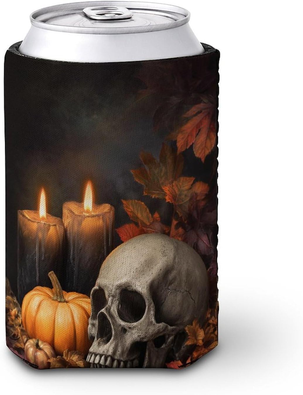 Halloween Skull Can Cooler Sleeve for Beer and Candles