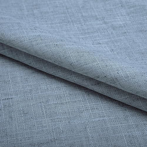 Dusty Blue Sheer Curtains for Sliding Glass Door 2 Panels Set