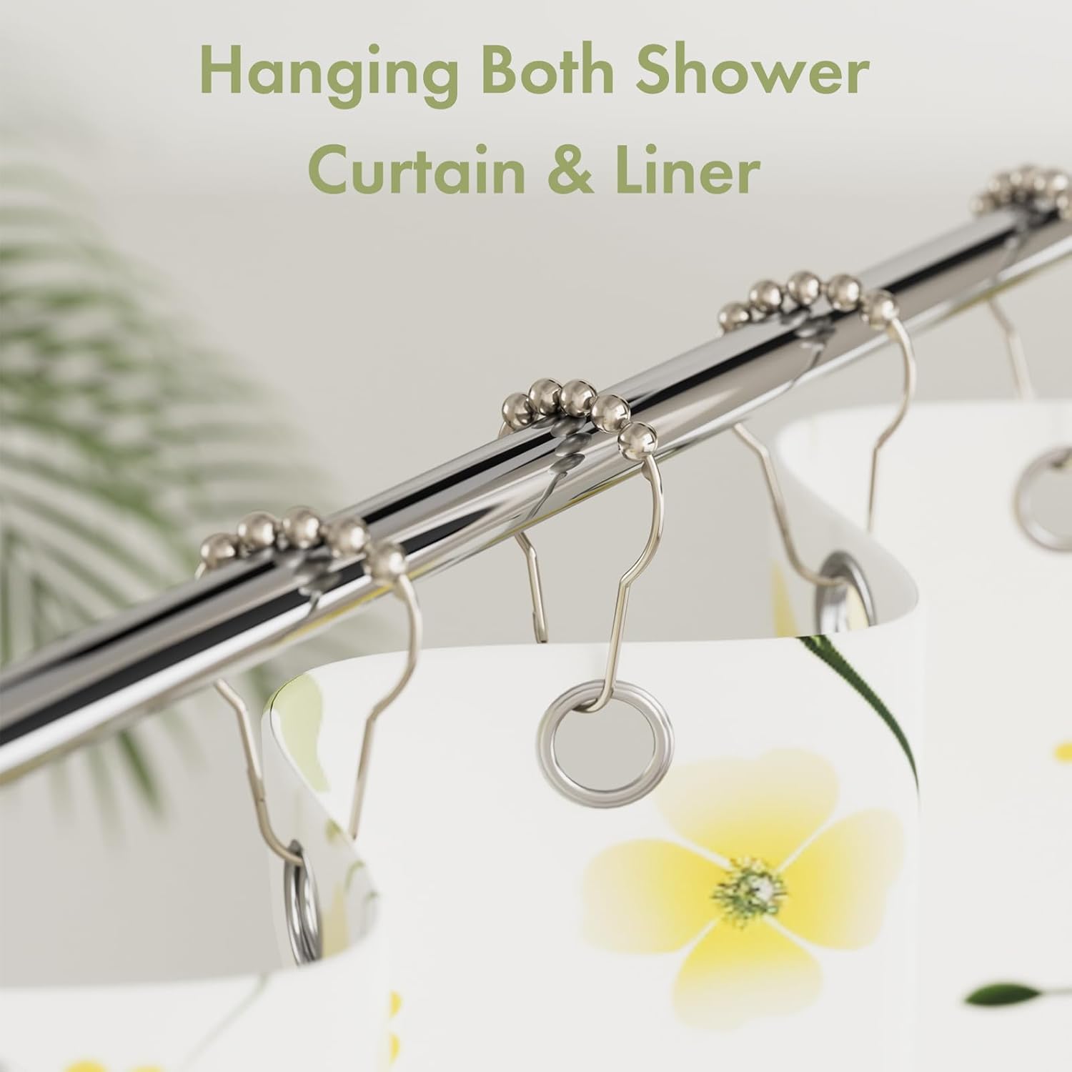 Amazer Decorative Stainless Steel Shower Curtain Hooks Set of 12