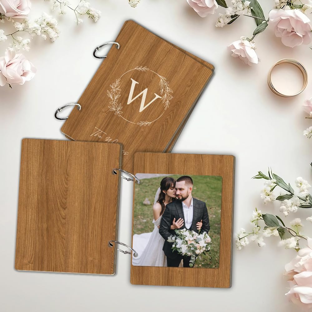 La Boda Personalized Wedding Card Holder Wooden Album with Metal Buckles
