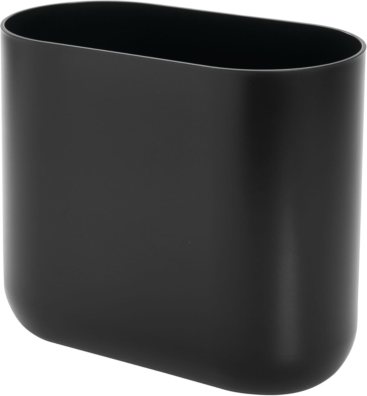 iDesign Slim Oval Plastic Trash Can - Matte Black 1056 x 55 x 977