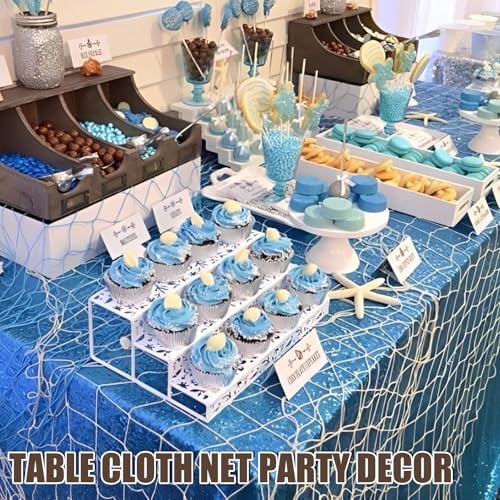 2 Pack Fish Net Decorations for Nautical Party