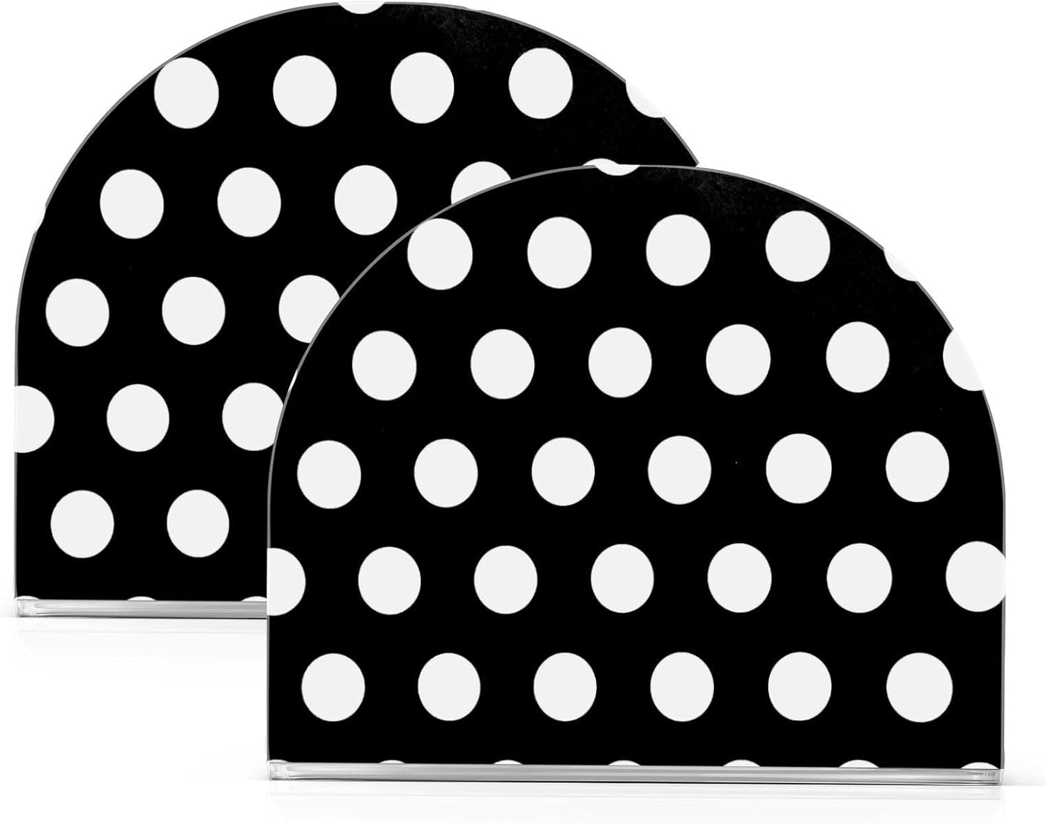 Caikeny Acrylic Napkin Holder Black White Polka Dot