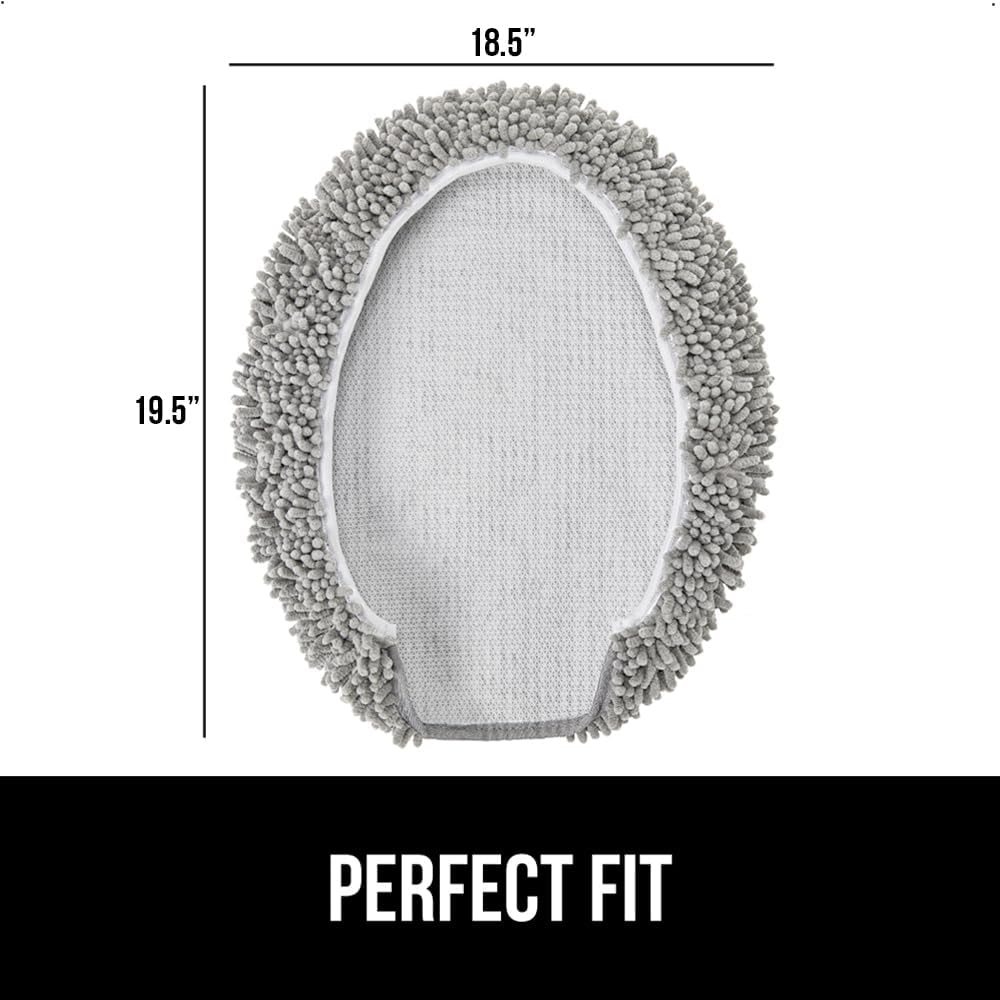 GORILLA GRIP Soft Chenille Toilet Lid Cover Gray