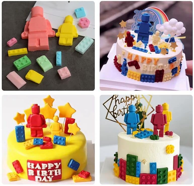 Guratapa 3pcs Building Bricks Robots Silicone Molds