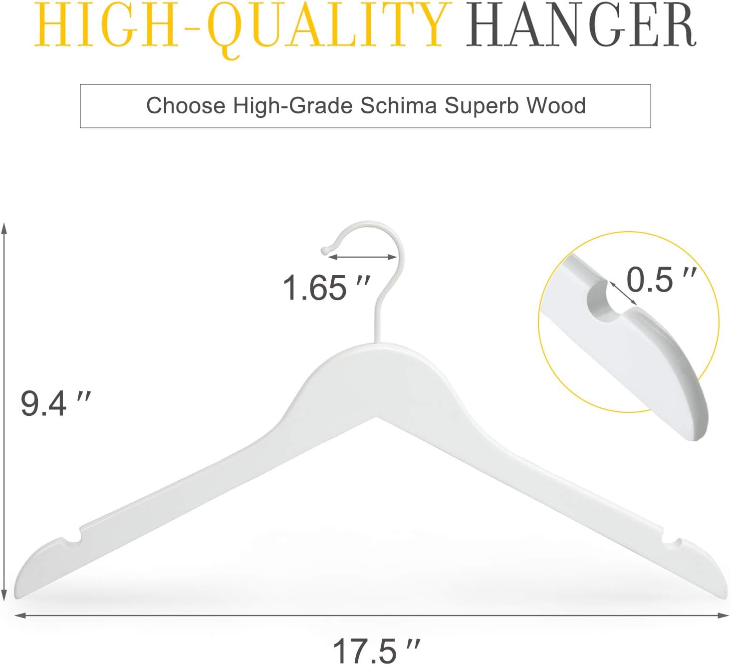 TOPIA HANGER Premium White Wooden Bride Hanger 10 Pack