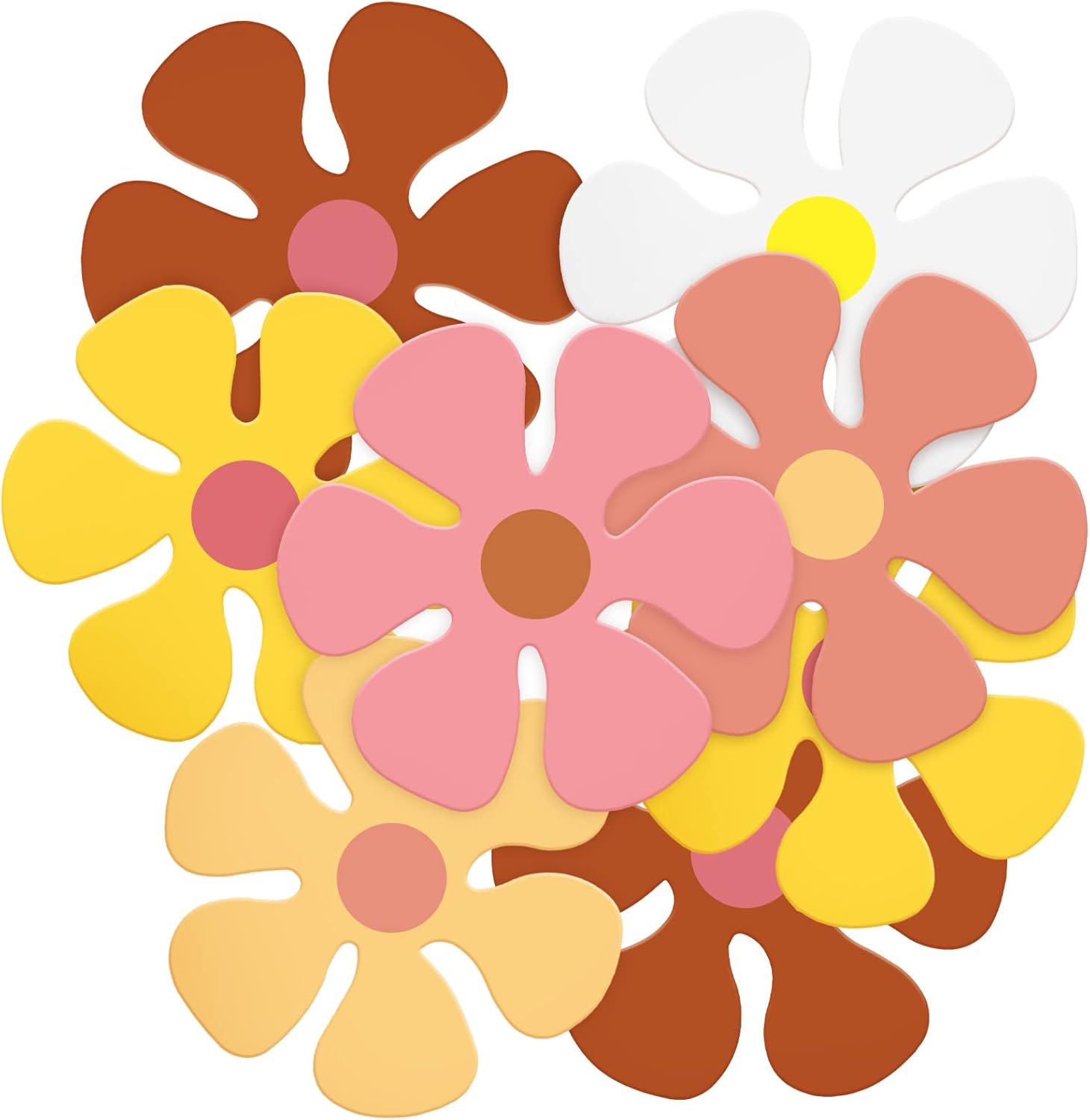 Henoyso 60 Pcs Retro Flower Cutouts DIY Decorations