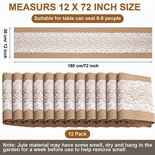 Chumia 12 Pack Rustic Jute Table Runner