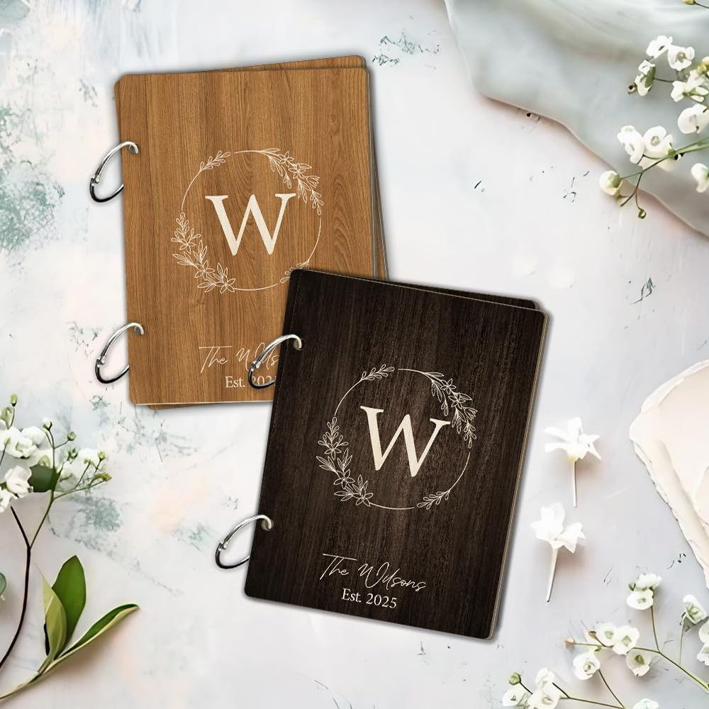 La Boda Personalized Wedding Card Holder Wooden Album with Metal Buckles