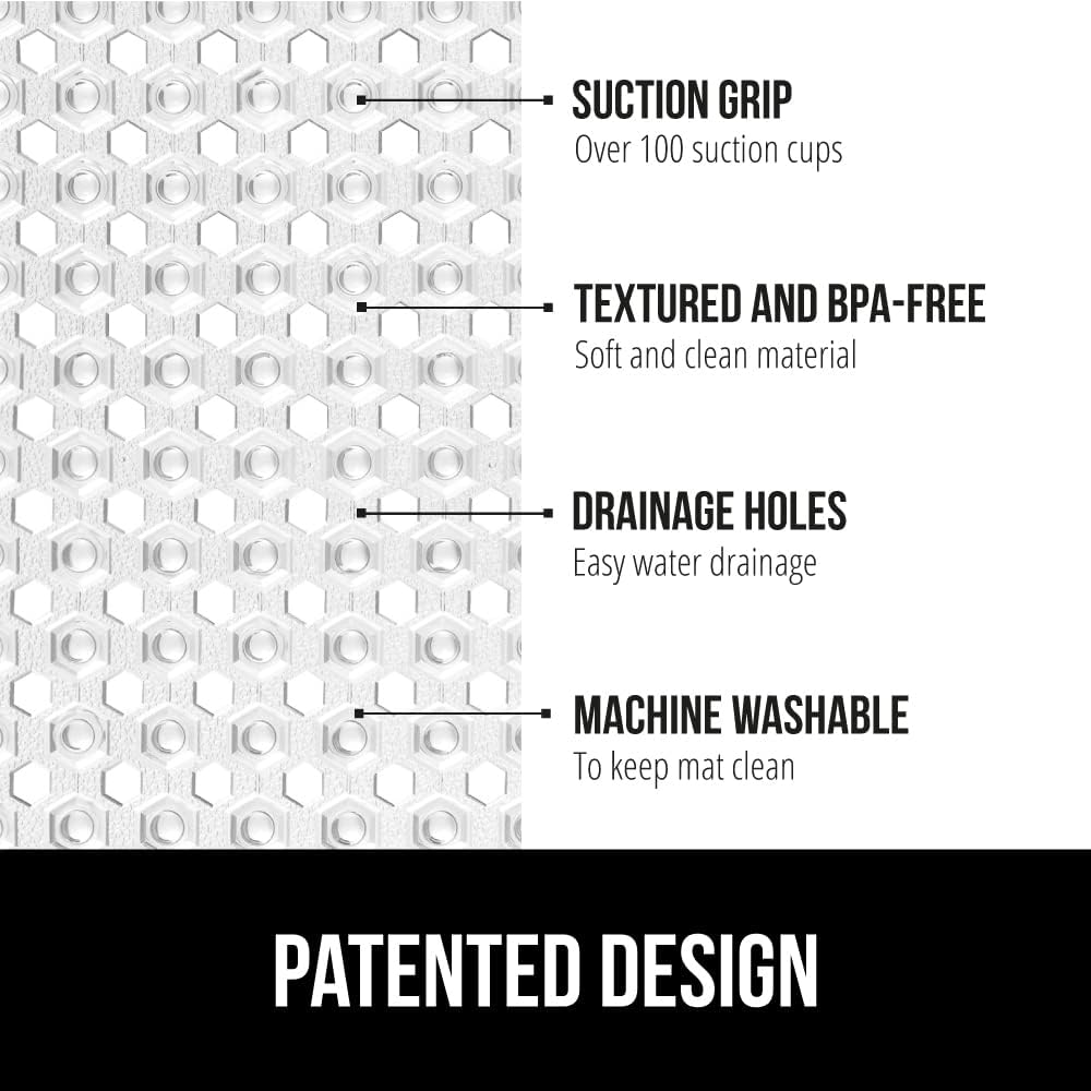 Gorilla Grip Patented Square Shower Mat 21x21 Inch
