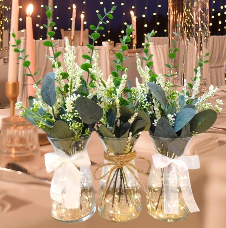 50pcs Eucalyptus Leaf Plants for Wedding Home Office Decorations