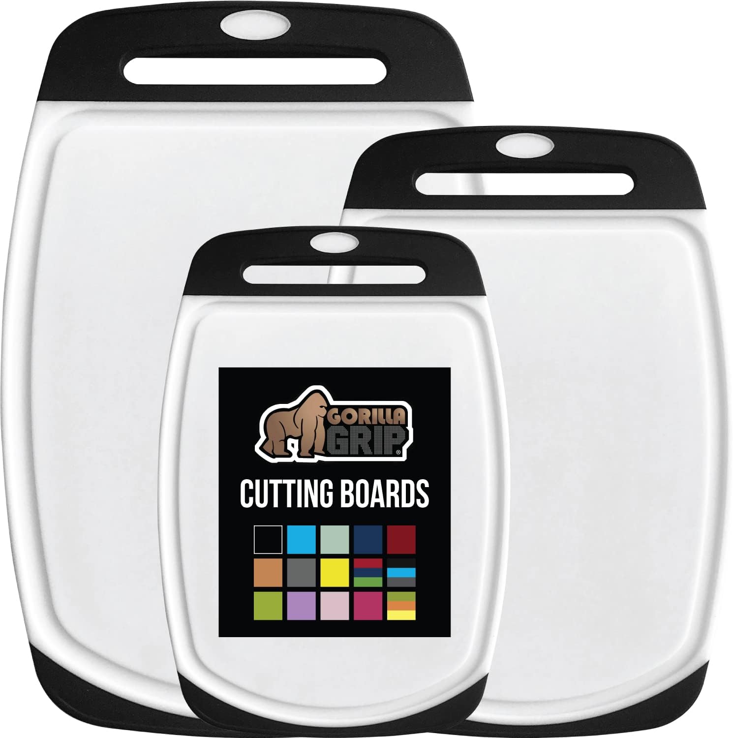 GORILLA GRIP BPA Free Reversible Cutting Board Set of 3