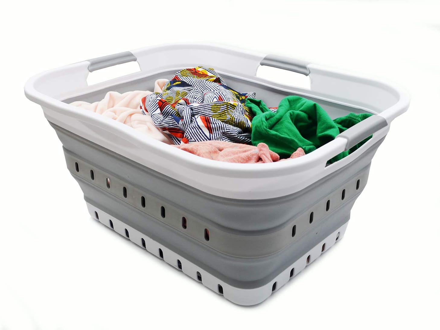 SAMMART 42L Collapsible Laundry Basket - Space Saving Foldable Hamper