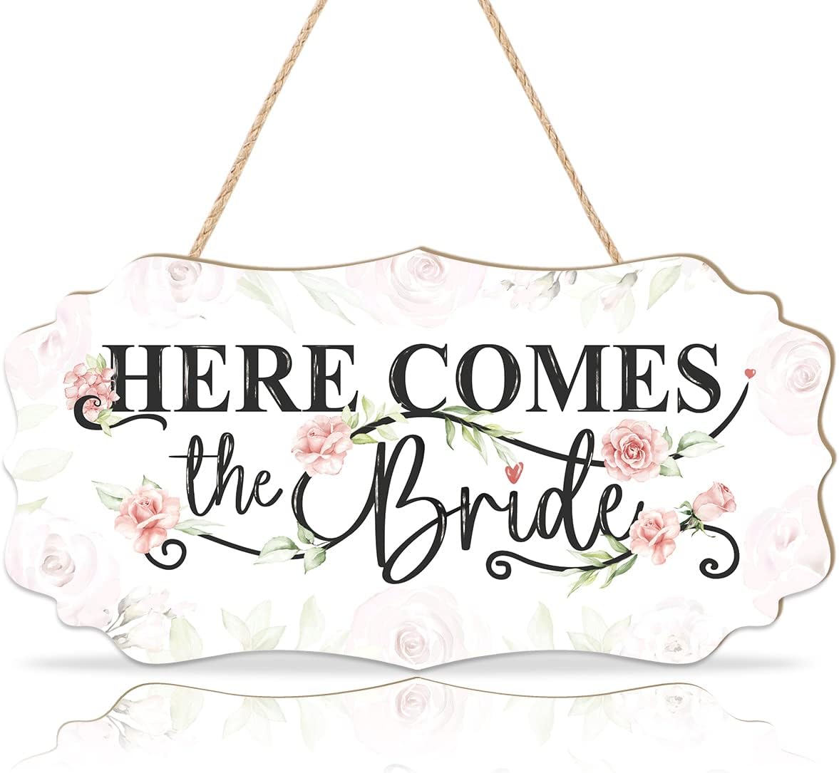 CHDITB Here Comes The Bride Wooden Wall Sign 12x5