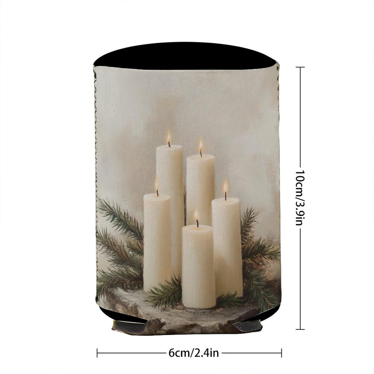 Vintage Cream Candle Beer Can Cooler Sleeve
