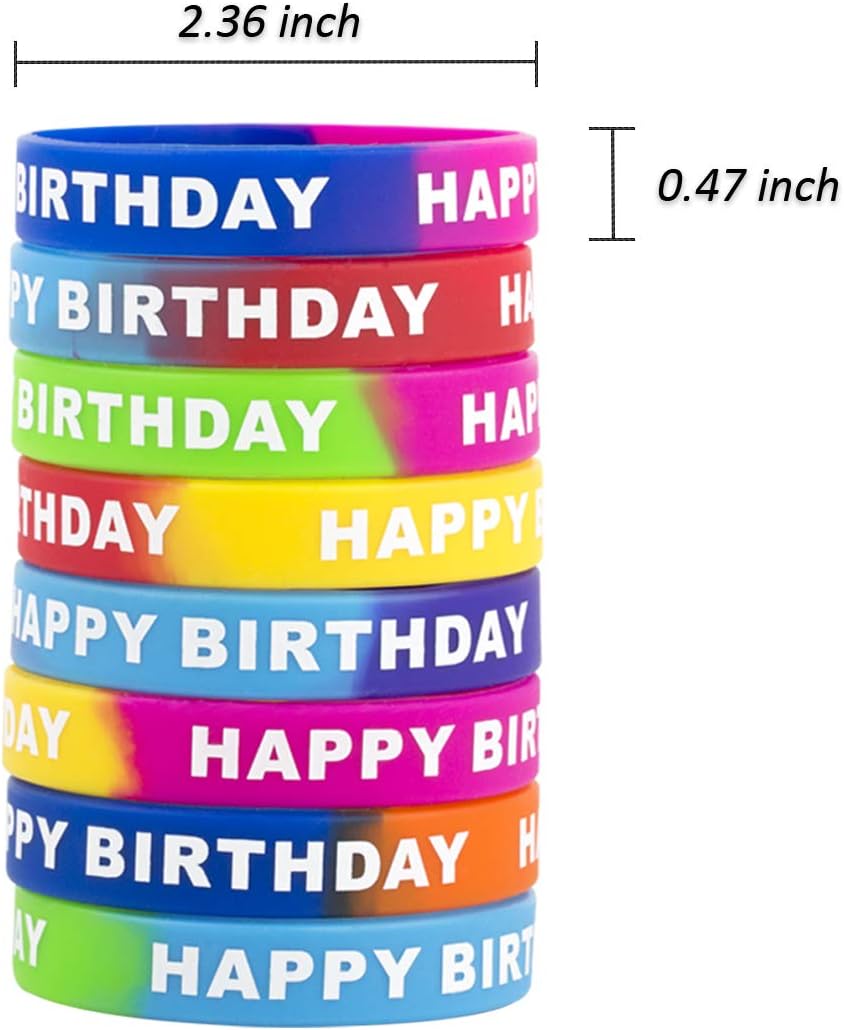 ARTLYMERS Happy Birthday Rubber Bracelets 8 Styles