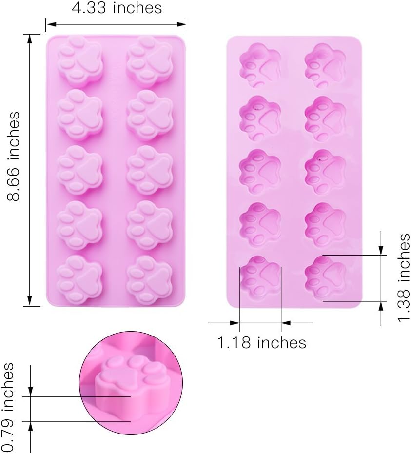 homEdge Puppy Paw and Bone Silicone Molds Set of 4PCS