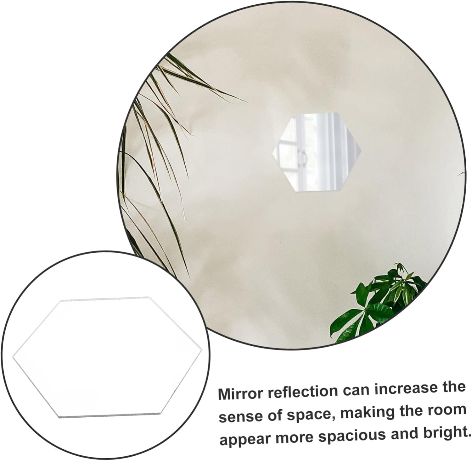 Cabilock Acrylic Hexagon Wall Mirror for Home Decor