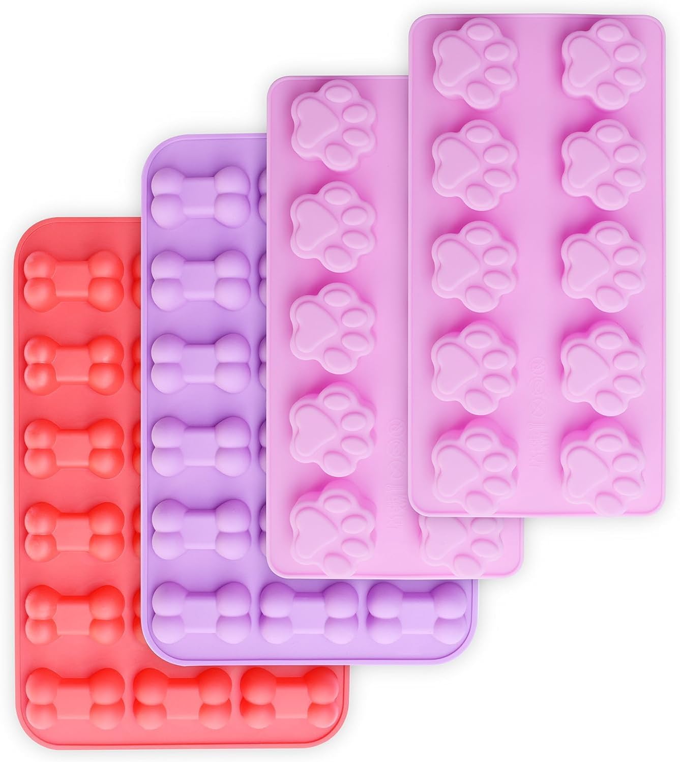 homEdge Puppy Paw and Bone Silicone Molds Set of 4PCS