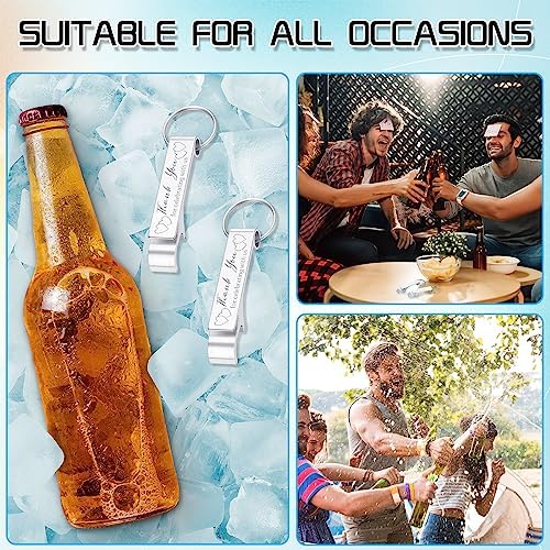 Dandat 100 Pcs Silver Bottle Opener Keychain Wedding Favor Gifts