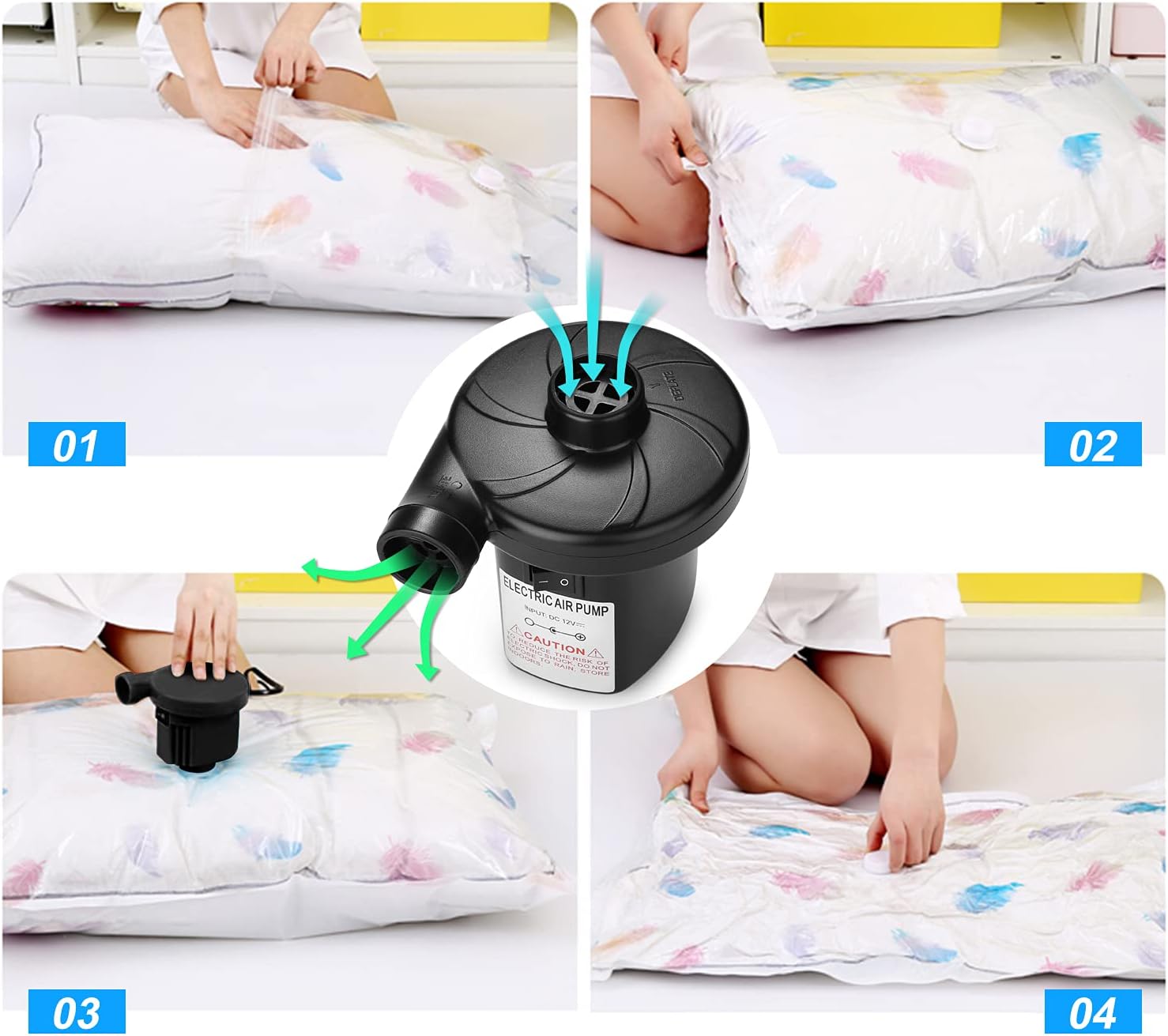 AGPTEK Electric Air Pump with 3 Nozzles