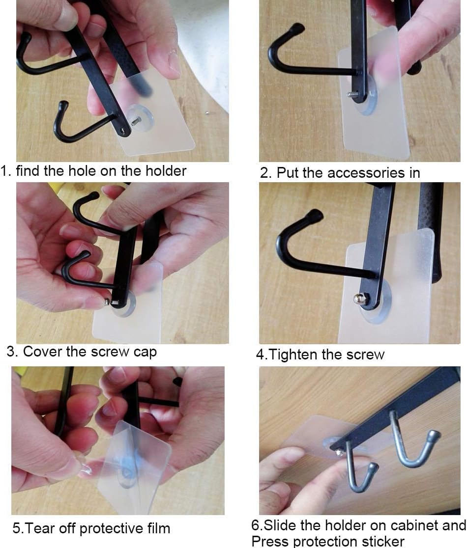 Iron Mug Holder with Adhesive Nails - 2 Pcs