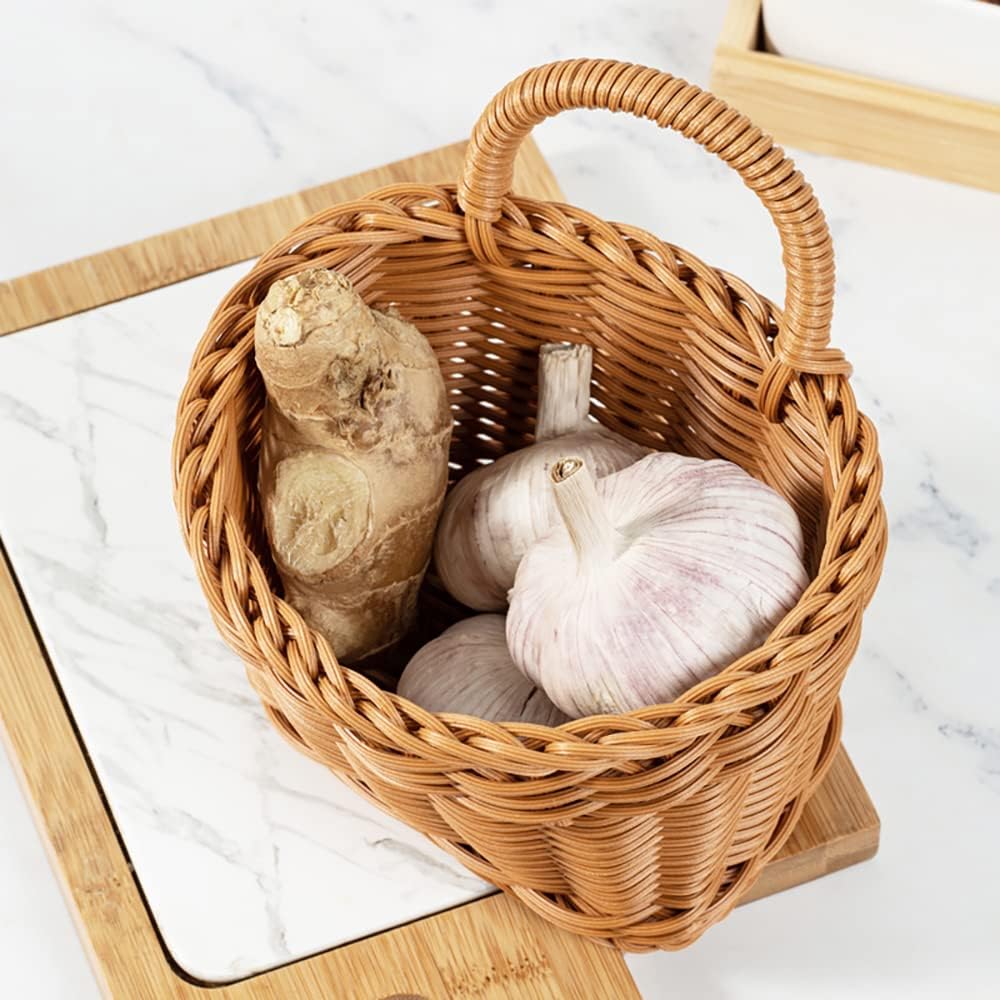 Hanging Woven Storage Basket Large Portable Wall Mount