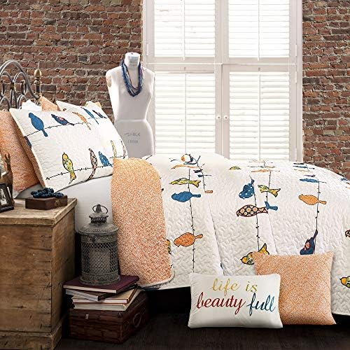 Lush Decor Rowley Birds Quilt Set 7 Piece Full Queen