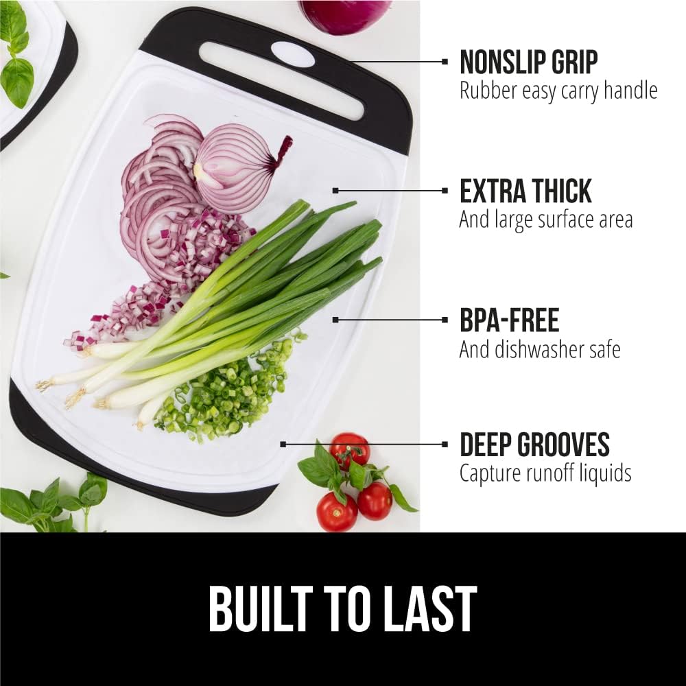 GORILLA GRIP BPA Free Reversible Cutting Board Set of 3