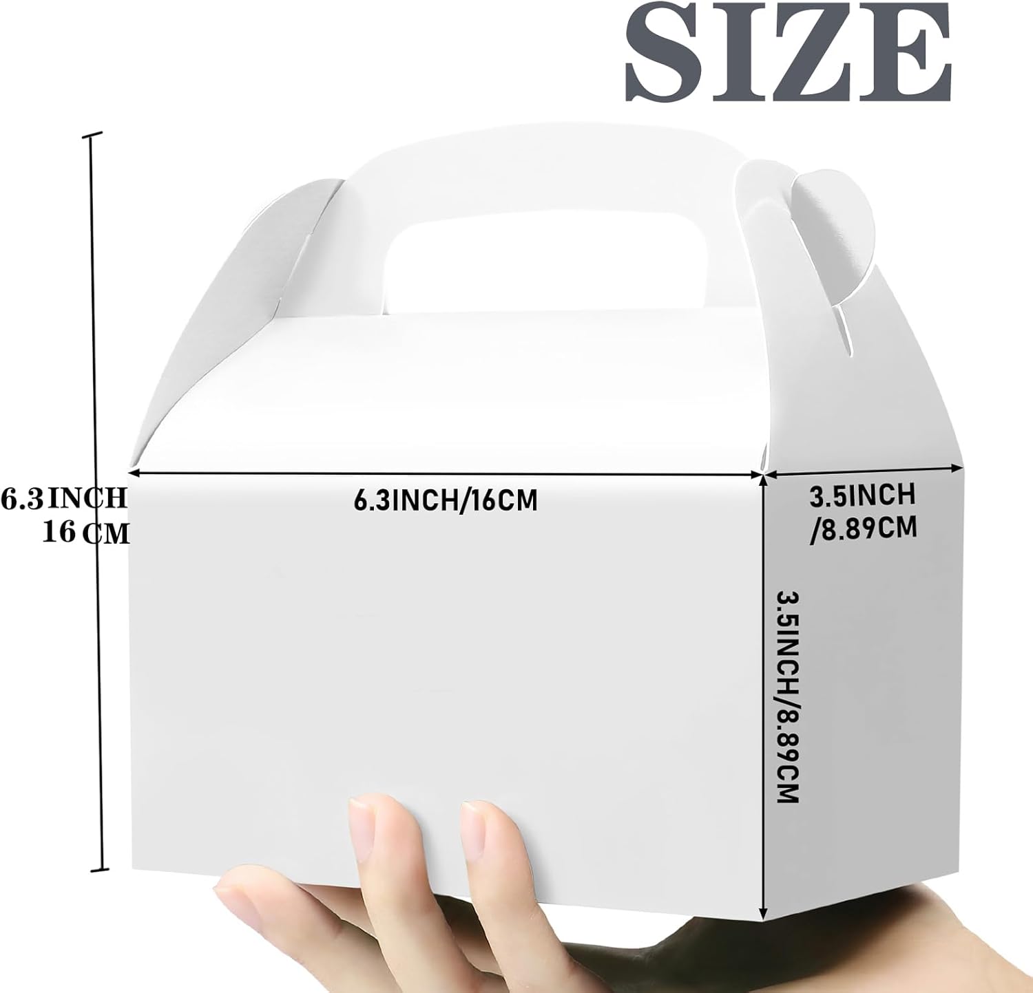 30-Pack White Party Favor Treat Boxes with Handles
