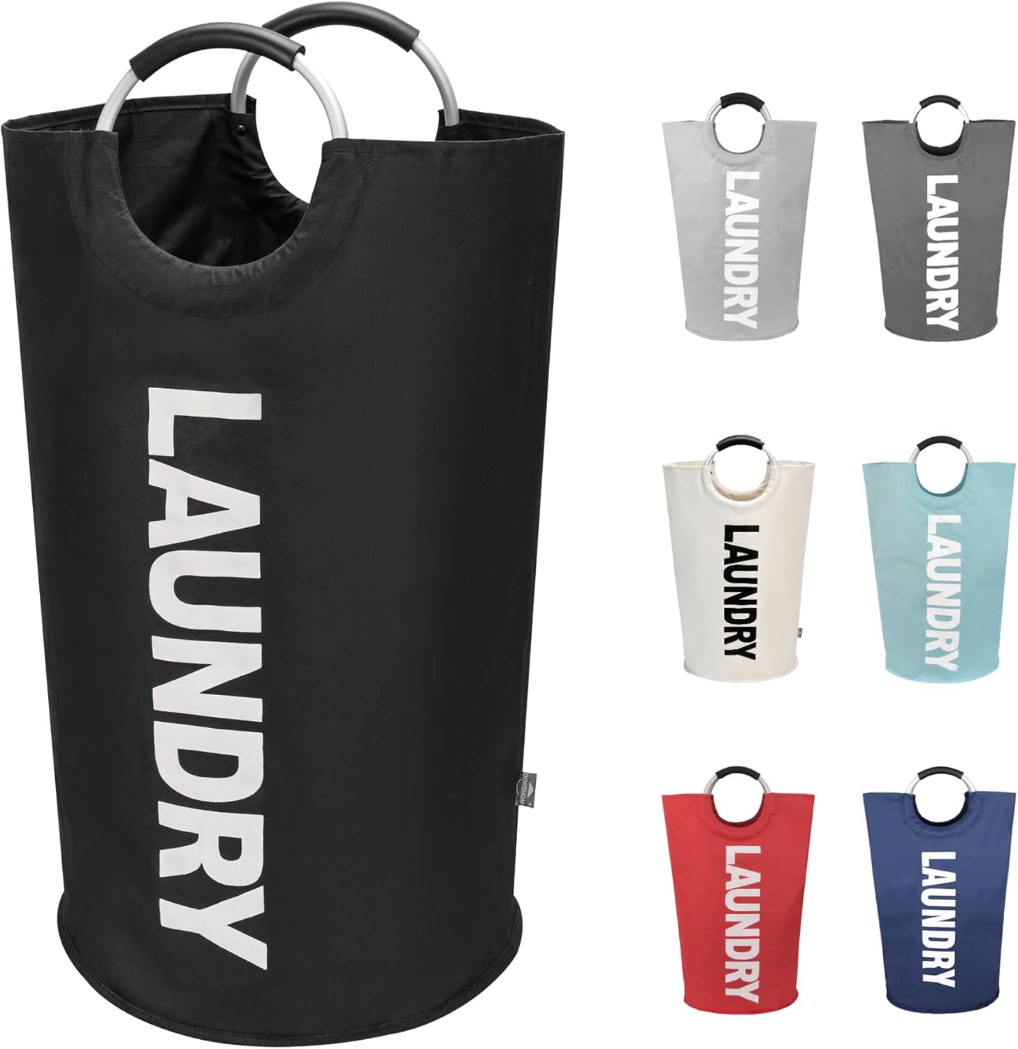 DOKEHOM 90L Large Laundry Basket with Collapsible Handle