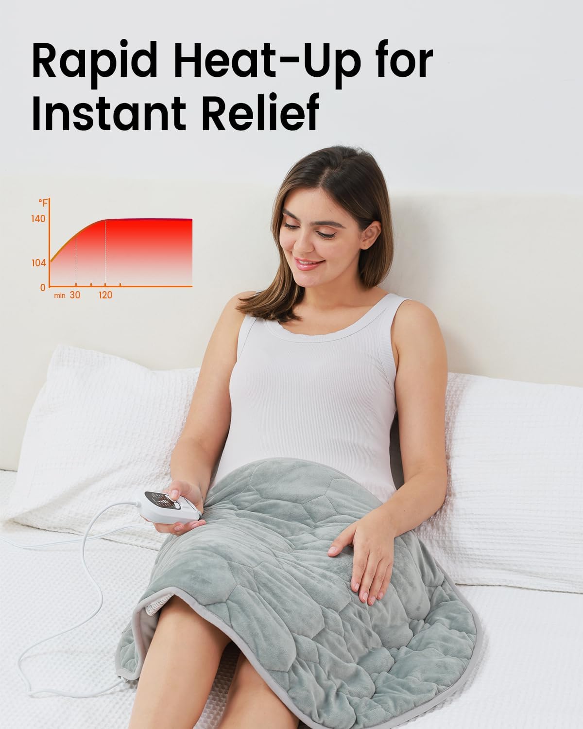 immtree Weighted Heating Pad 7lbs for Deeper Pain Relief