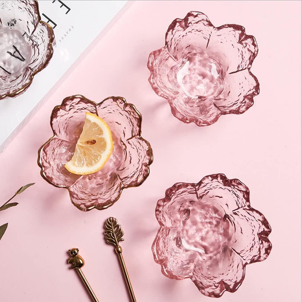 Elegant Cherry Blossom Glass Candle Holders Set of 6
