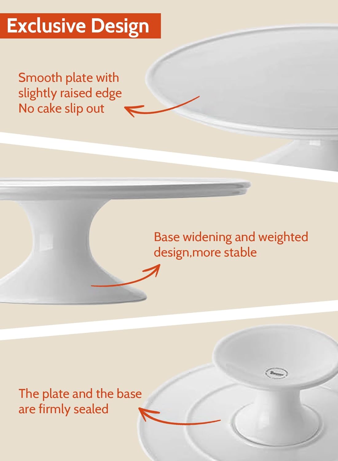 Sweese 12-Inch Porcelain Cake Stand for Parties