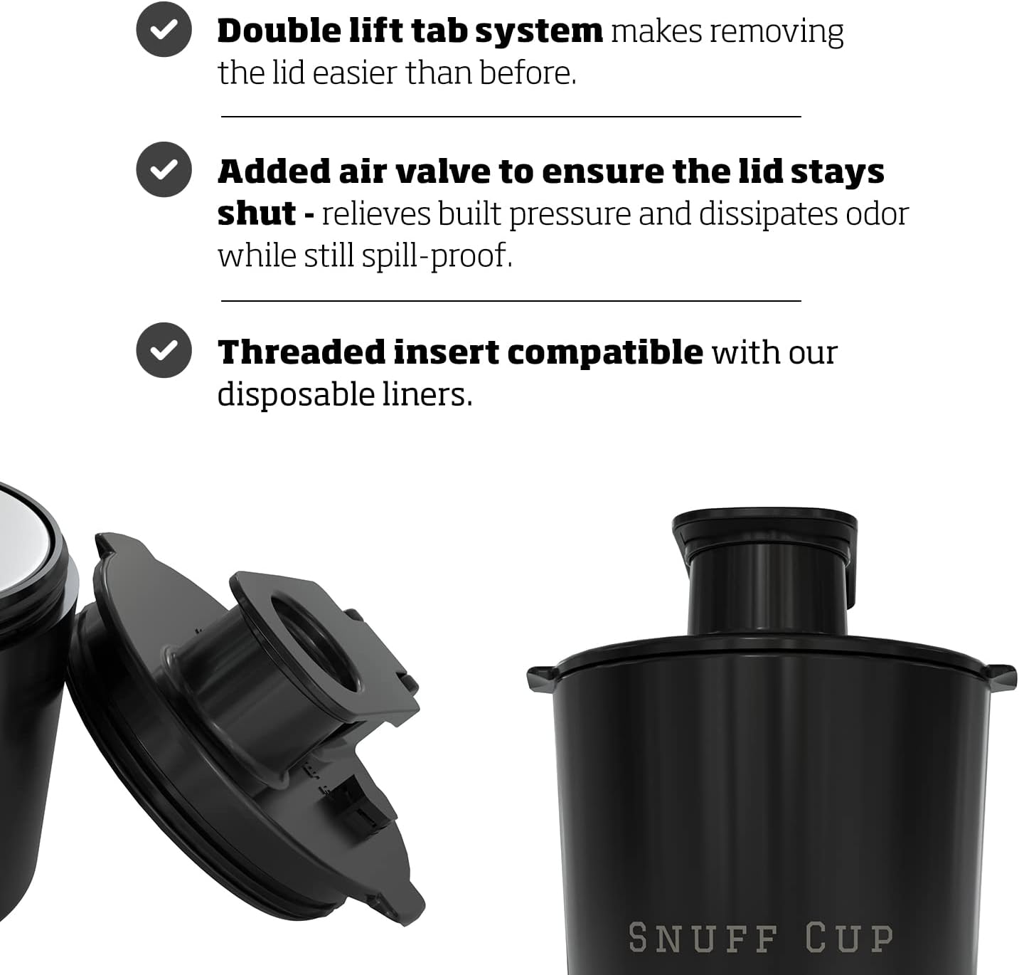 Snuff Cup Pro Spittoon with Storage and Can Opener