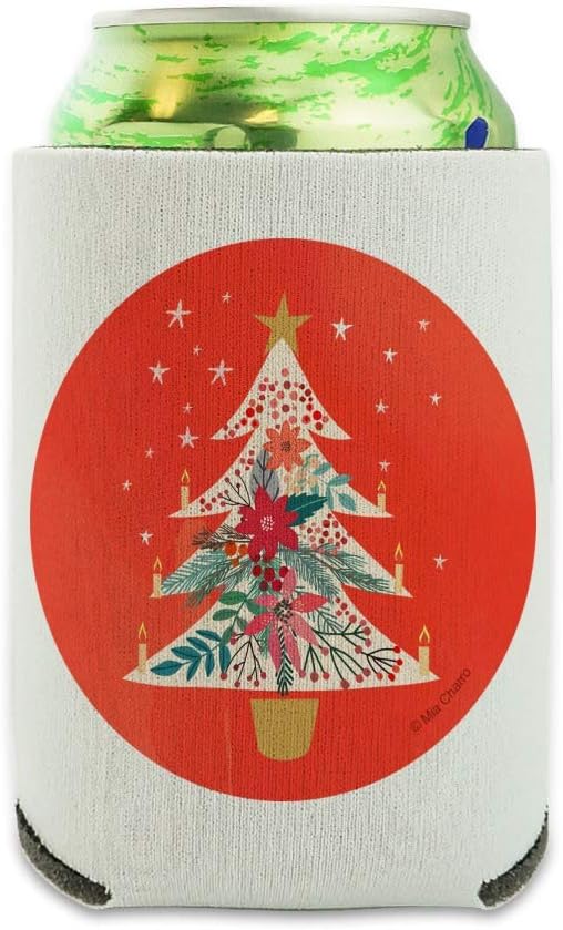 Christmas Tree With Candles Can Cooler