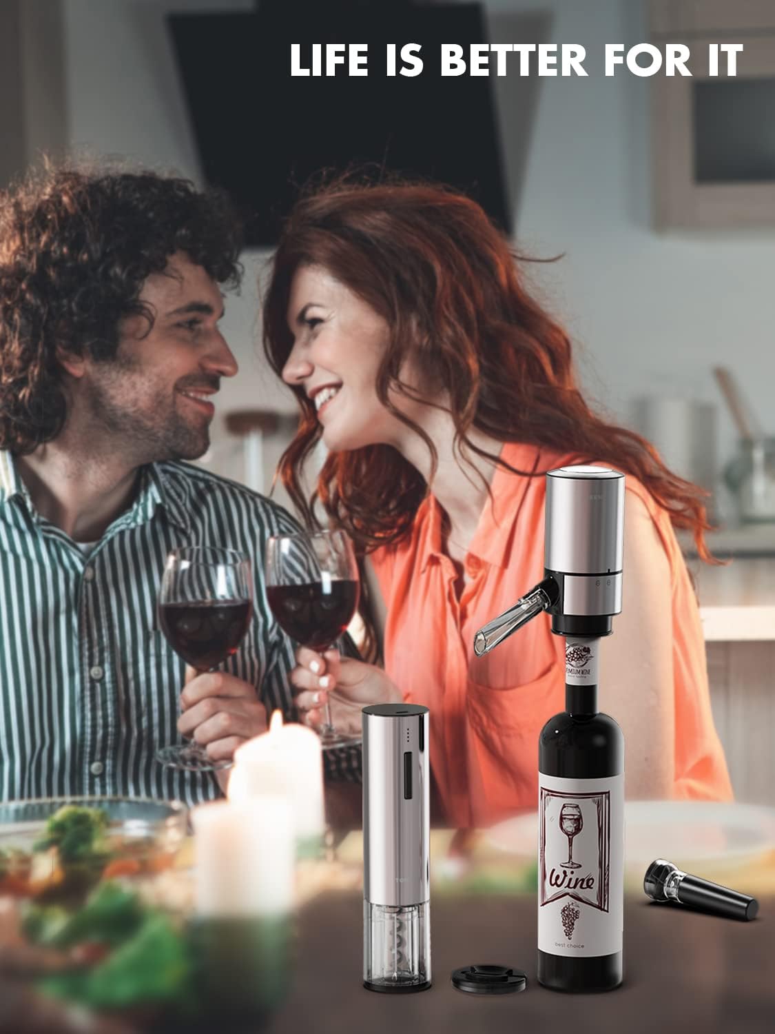 TOMEEM 4-in-1 Electric Wine Gift Set